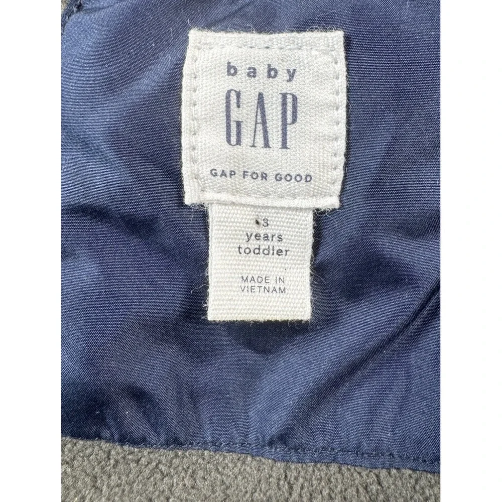 Baby Gap Toddler Puffer Vest Sleeveless Full Zip Snap Navy Blue 3T‎